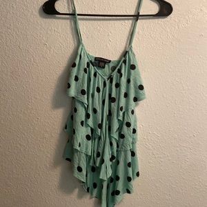 American Dream polka dot ruffle top